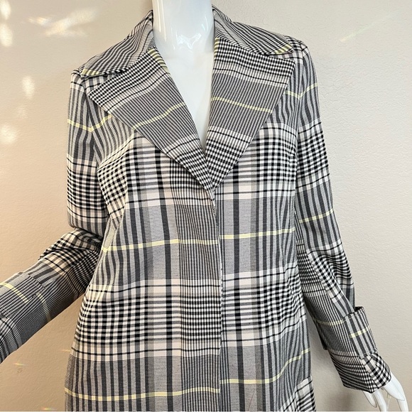 Avec Les Filles Black/ White/ Yellow Plaid Coat - Picture 6 of 12
